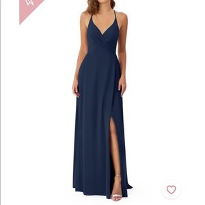 Azazie Davis Navy Bridesmaid Dress size A8
